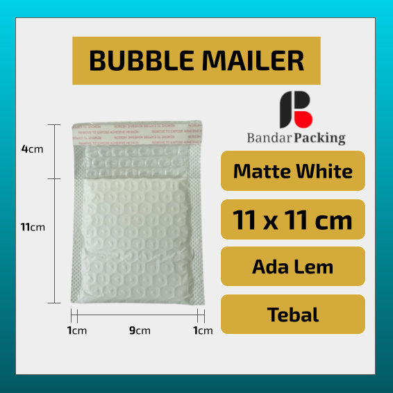 Kantong Plastik Bubble Mailer Amplop Security Polymailer Envelope Buble Wrap Poly 11cm x 11cm 11x11 