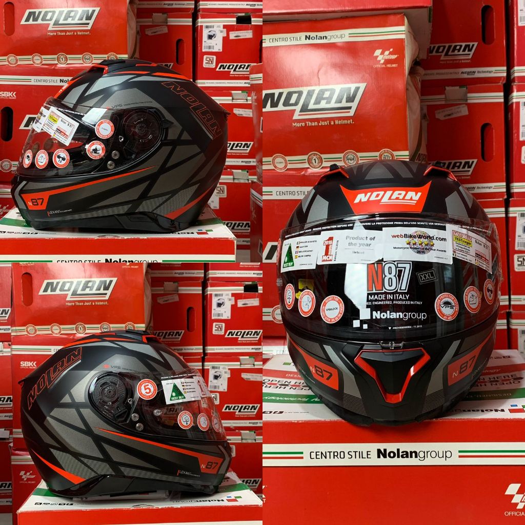 JUAL RUGI HELM NOLAN N87 ORIGINALTY N.COM BLACK SILVER RED / HELM NOLAN N87 SNI ORIGINAL