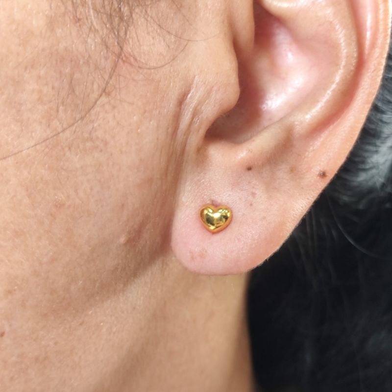 Patam giwang anting emas 16k 70% asli 0.5 gr motif bunga & love, emas 700 (mas 20/70) gram gr 1 1gr 