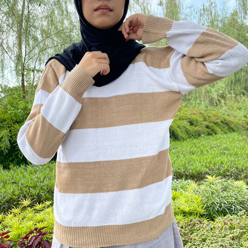 AslahStyle - Amber Khaki / Sweater Rajut / Atasan Wanita / Knitwear