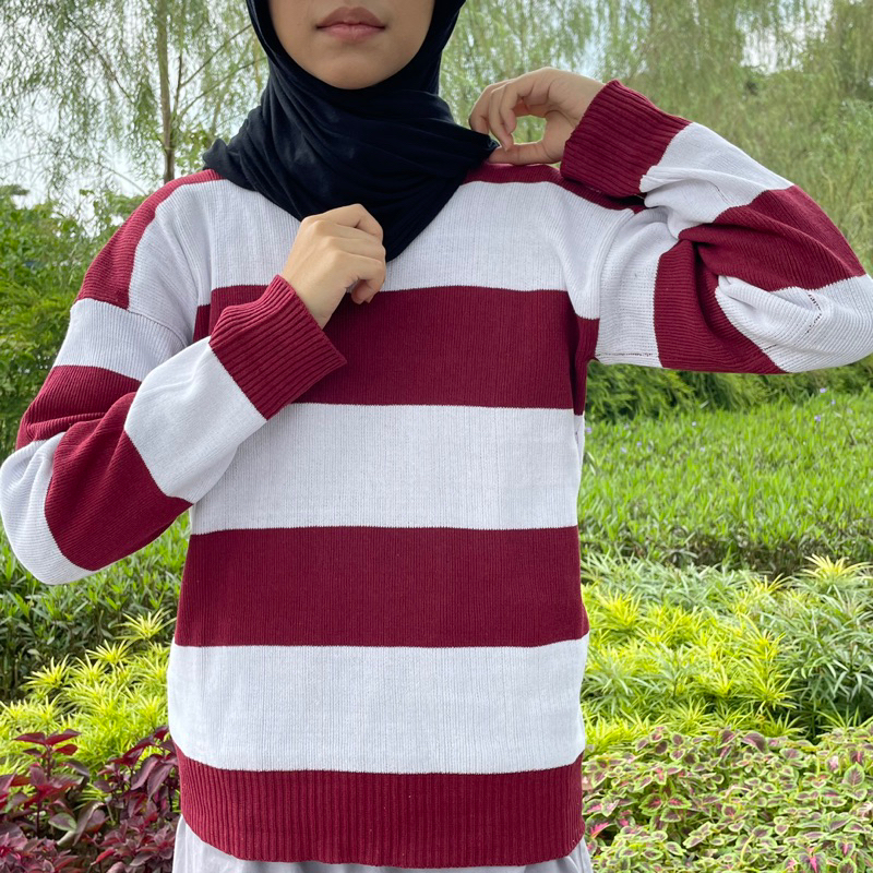 AslahStyle - Amber Red / Sweater Rajut / Atasan Wanita / Knitwear