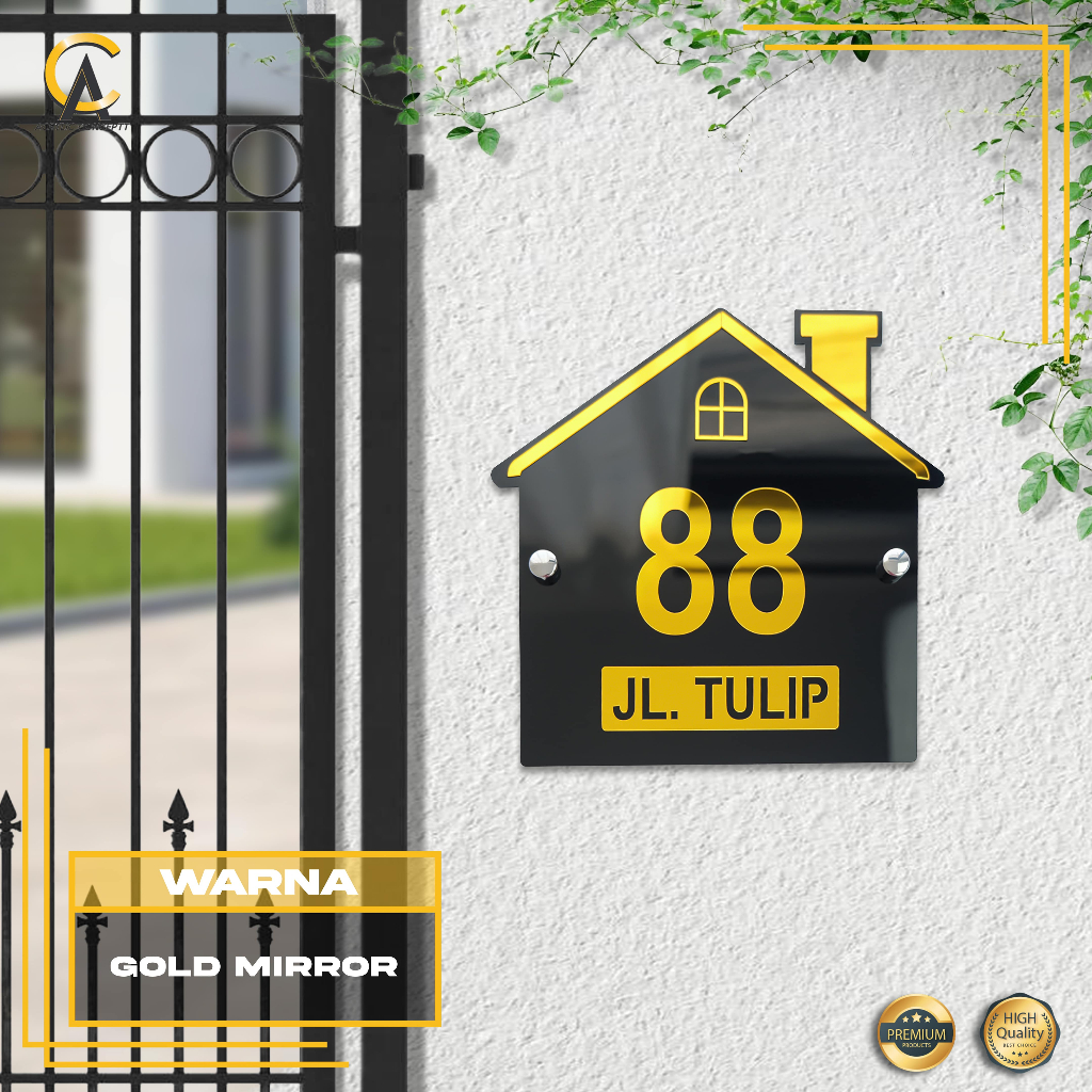 Plat Rumah Model Rumah Kotak / Plat Nomor Rumah Akrilik / Plat Rumah Akrilik / Plat Nomor Minimalis 