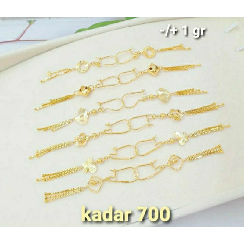 Anting variasi Emas kadar 700/16k