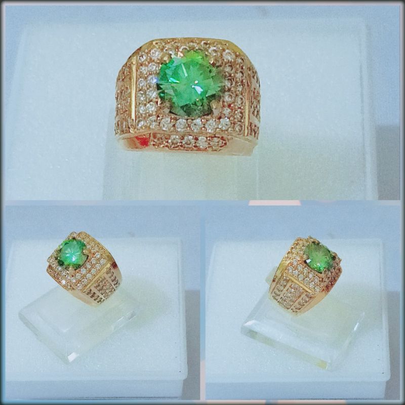 Cincin Green Moissanite
