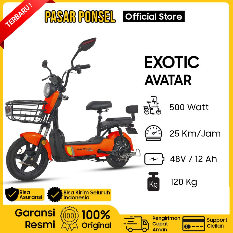 SEPEDA LISTRIK EXOTIC AVATAR GARANSI RESMI TERMURAH