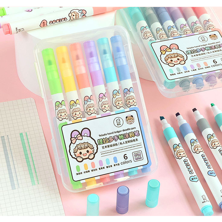 

Highlighter Dodogirl 6 Warna Doodle Pen 1 Set 6 Pcs Buat Jurnaling Edisi Dodogirl TLD137