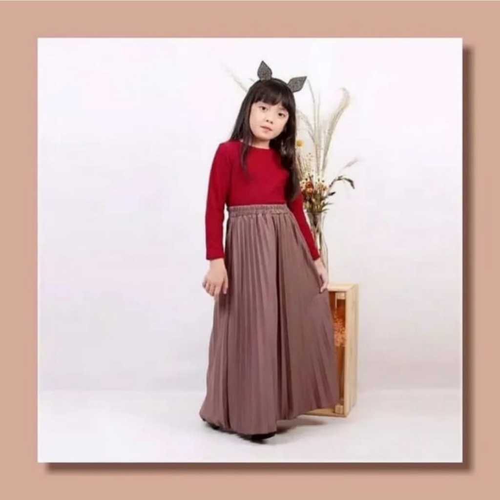 Rok Plisket Anak Premium / Rok Anak Plisket / Rok anak perempuan umur  5 - 11tahun