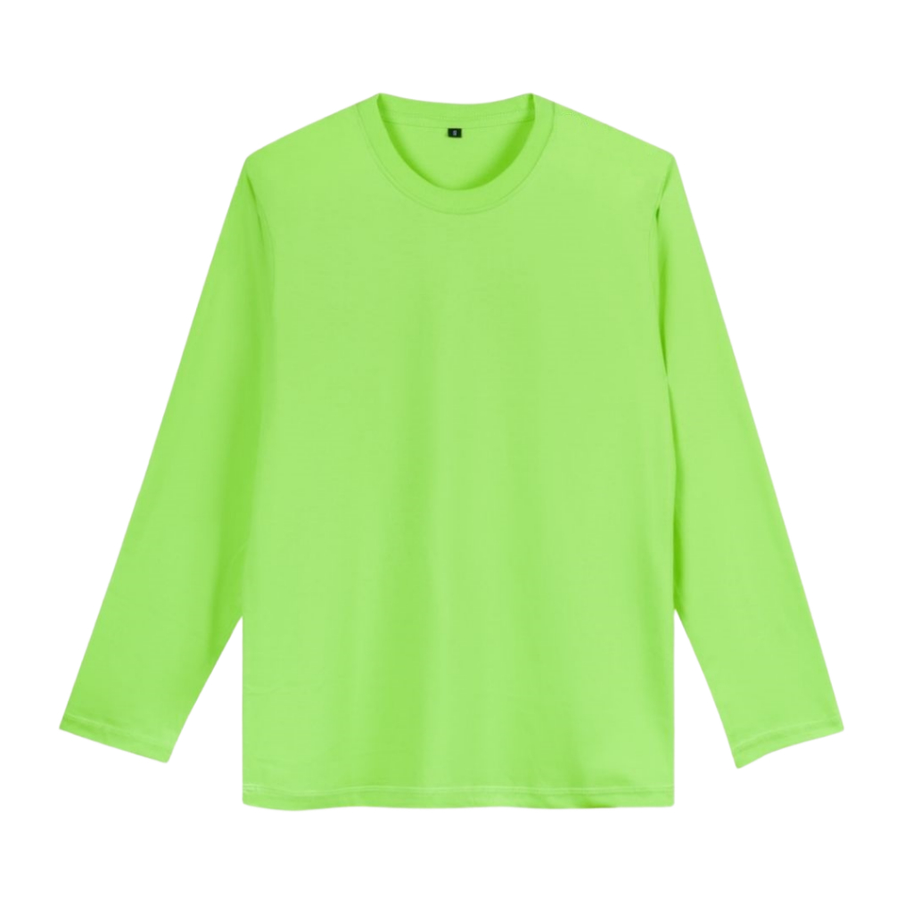 Milka - Kaos Polos Long Slevee Hijau Neon 30s