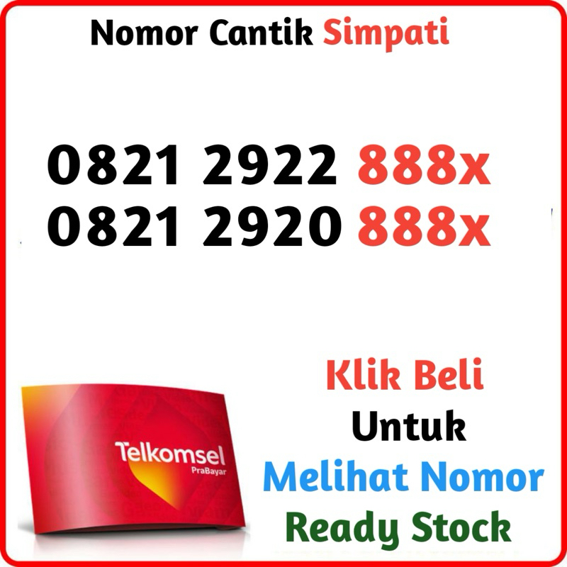 Nomor Cantik Telkomsel Simpati As Loop  Serian Ujung Triple 888X