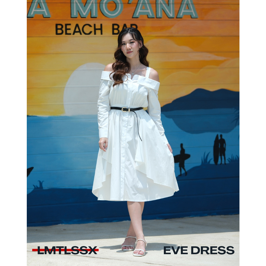 LIMITLESSX | EVE DRESS | DRESS CASUAL PARTY PUTIH PANJANG KOREA