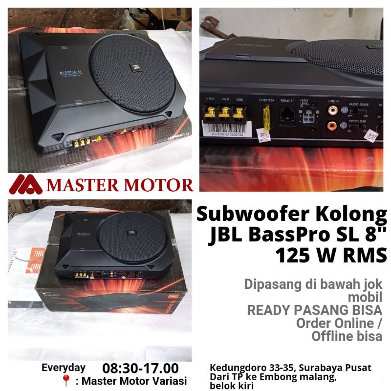 Subwoofer Kolong 8" JBL BassPro SL 125 Watts RMS Sub Aktif Jok Mobil universal Xpander Xenia Mobilio