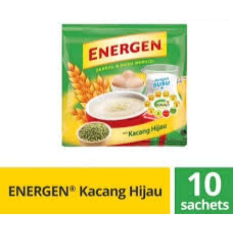 

Energen kacang hijau 1 Rcg isi 10 Sachet