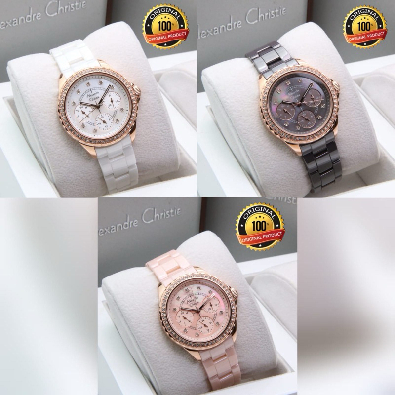 JAM TANGAN WANITA ALEXANDRE CHRISTIE AC2B16 / AC 2B16 / AC2B19 / AC 2B19 CERAMIC ORIGINAL GARANSI RE