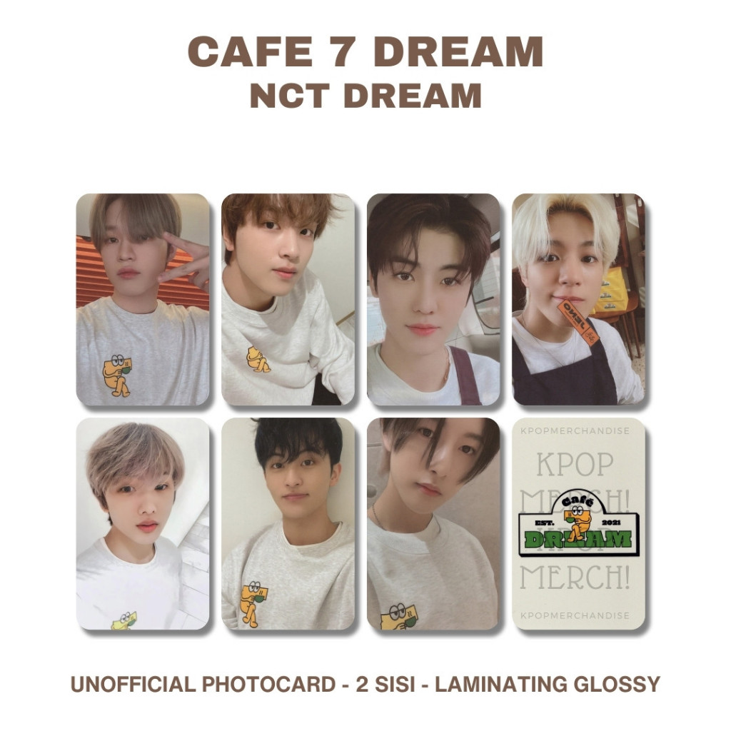 photocard nct dream cafe 7 pc premium chenle haechan jaemin jeno jisung mark renjun