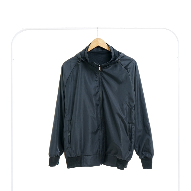 Imazi Jaket Sport Pria Wanita Parasut olahraga Wanita Hitam Polos