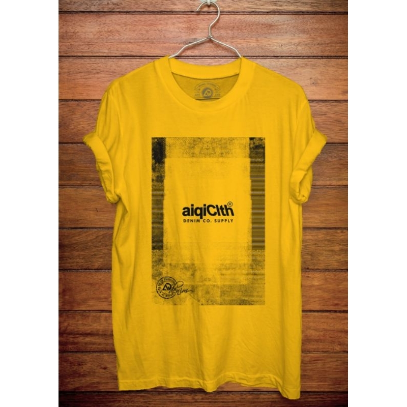 Kaos Distro AIQI Clothing /// Denim co.supply (Kuning)