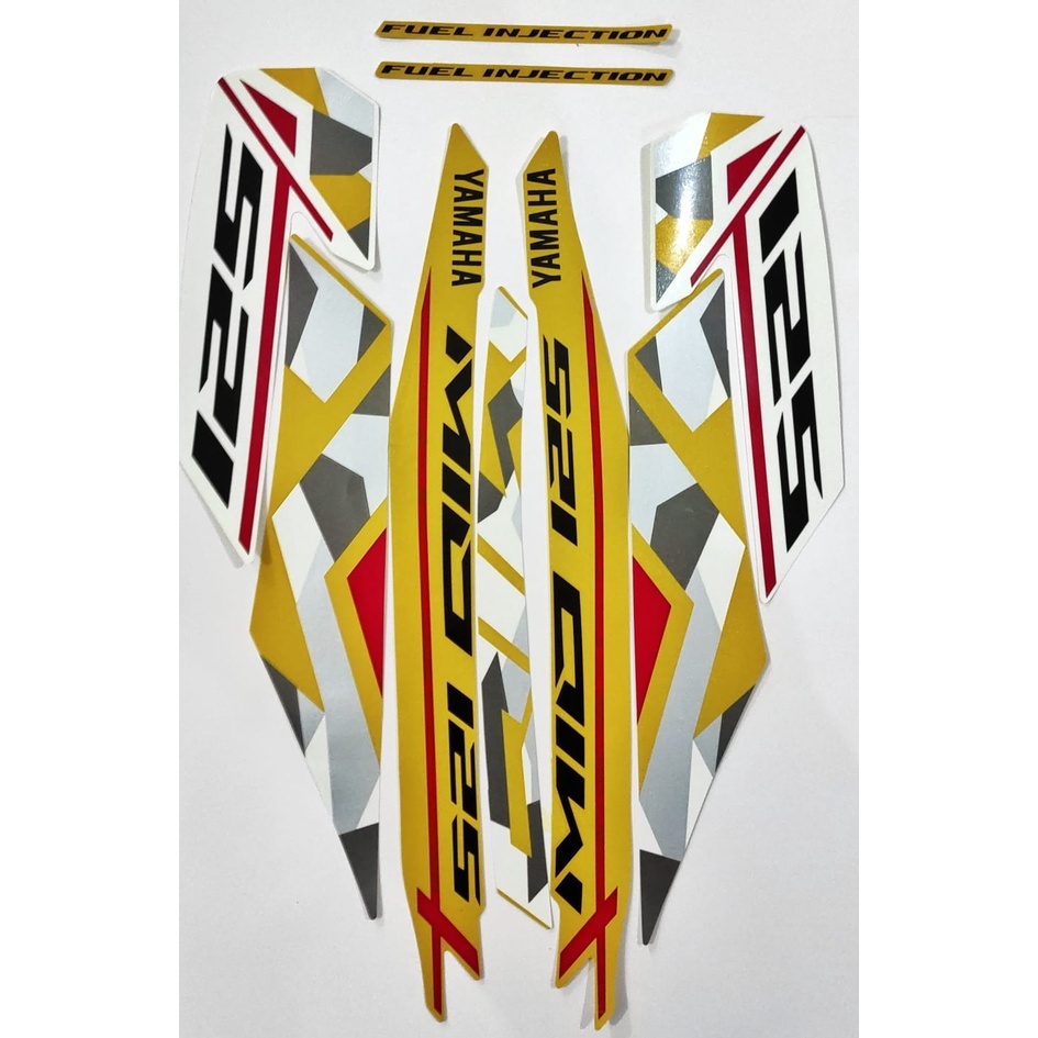 stiker striping motor yamaha mio m3 125 tahun 2016 warna kuning terbaik