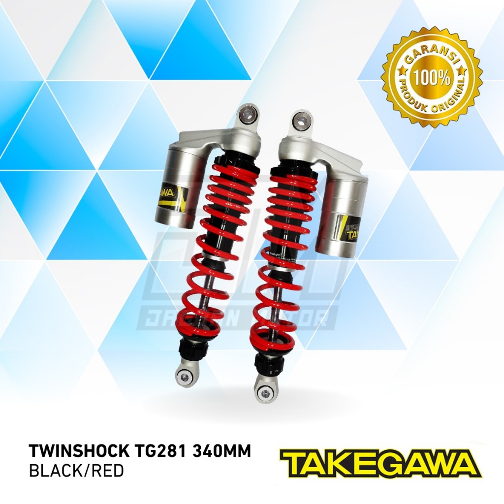 SHOCK  TABUNG TG281 340MM TAKEGAWA HITAM / MERAH