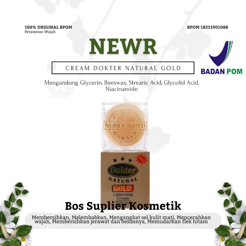 CREAM DR GOLD 100% ORIGINAL BPOM / CREAM DOKTER NATURAL GOLD / CREAM DR GOLD / CREAM PEMUTIH WAJAH