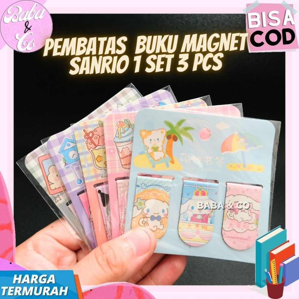 

PEMBATAS BUKU MAGNET SANRIO 1 SET 3pcs PENANDA BUKU SANRIO MAGNET COD PEMBATAS KERTAS BUKU SANRIO UNIK AKASESORIS SANRIO