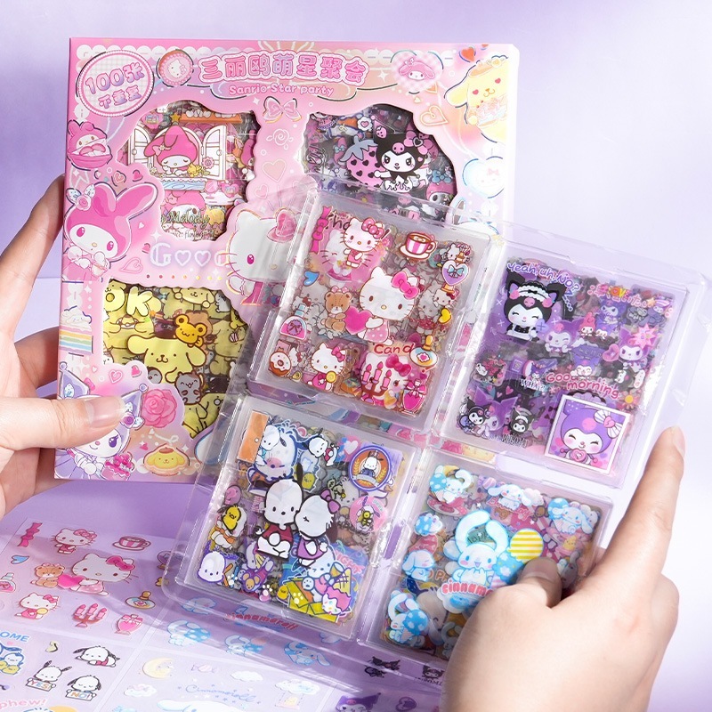 

Sticker Sanrio Hello Kitty 2D Dekorasi Anak Cewek Perempuan Aesthetic Isi 100 lembar per box