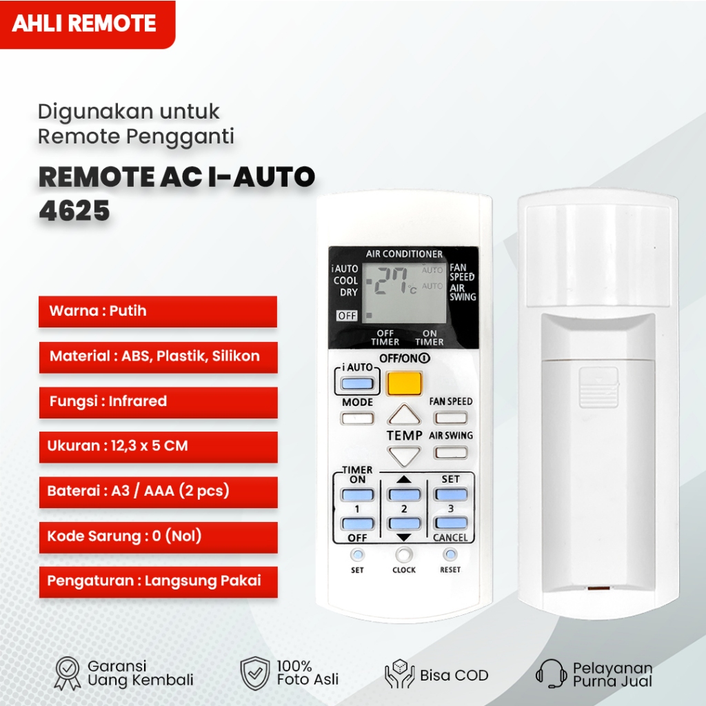 Remote AC Panasonic I-Auto 4625 / Remot AC Panasonic