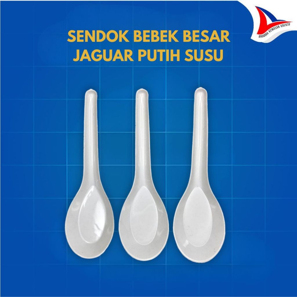 Sendok Bebek Besar Jaguar Putih Susu / Sendok Plastik Isi 144 Pcs