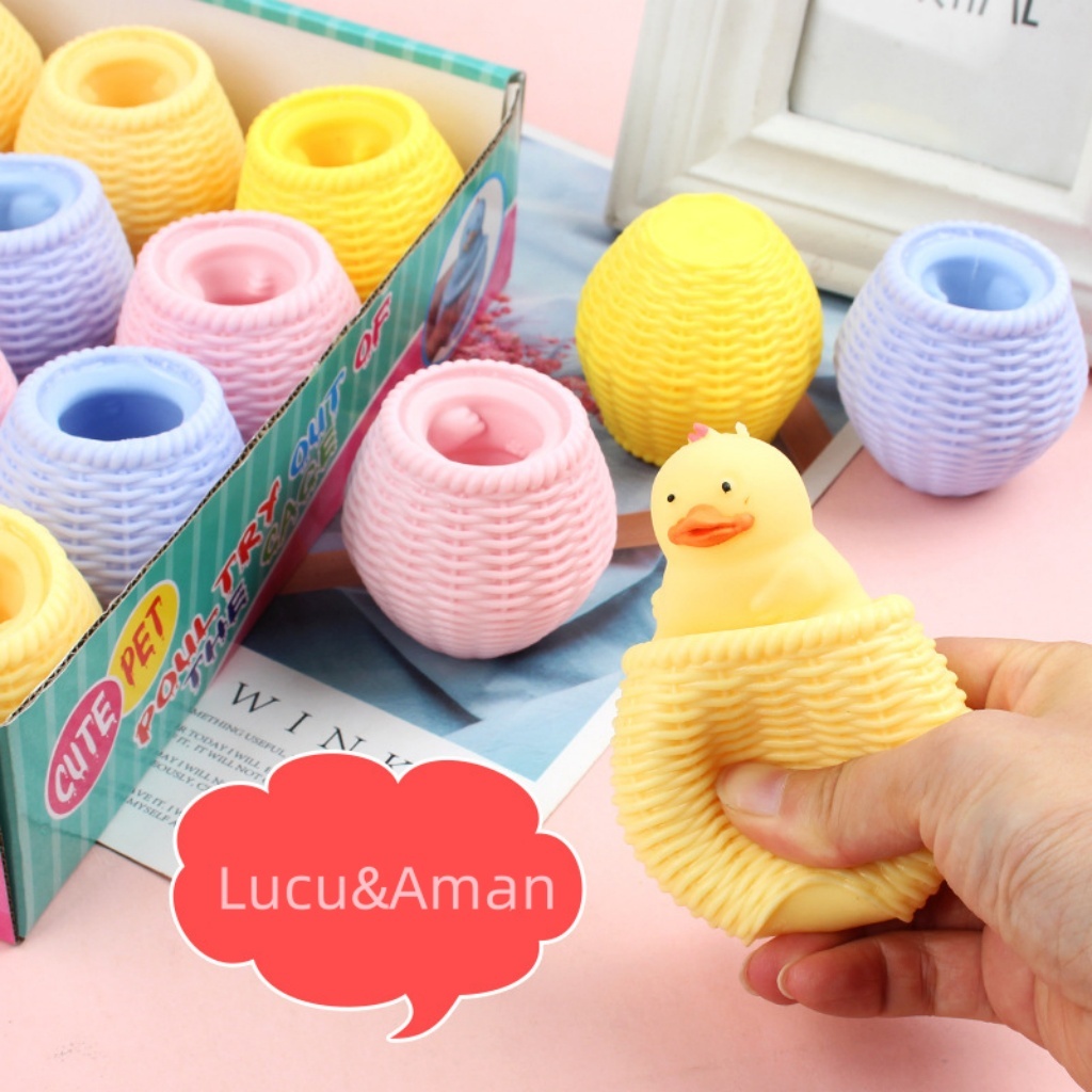 KYM-Mainan Pop It Squishy Ayam Bebek Lucu Karet Silikon Viral
