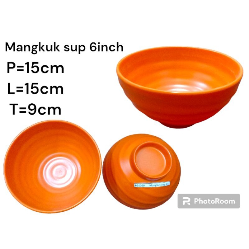 mangkuk sup 6inch (½ lusin 6 piring)
