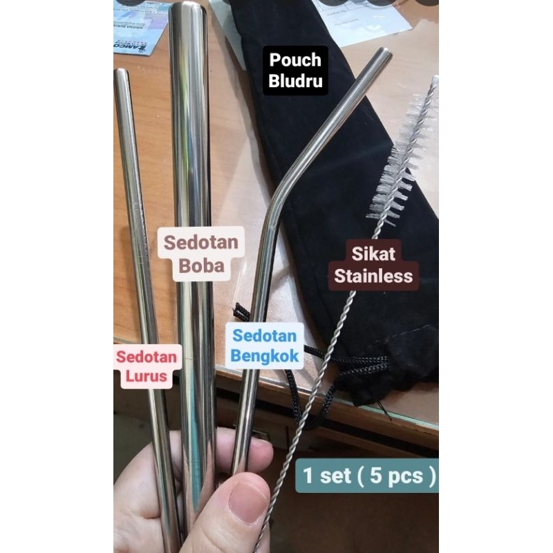 sedotan stainless lurus / sedotan stainless / sikat sedotan stainless ORI / sedotan stainlessteel se