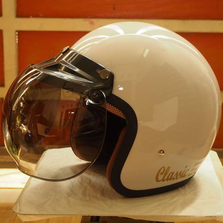 HELM BOGO CLASSIC GLOSSY SNI DEWASA PRIA DAN WANITA HELMET BOGGO RETRO KLASIK LEATHER SINTETIS KACA 