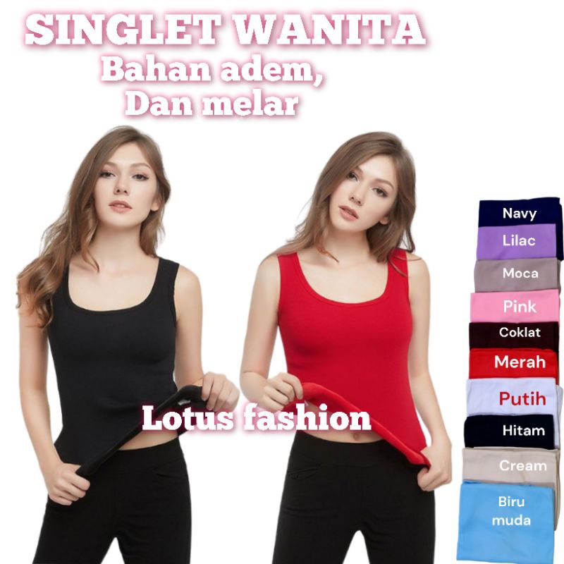 SINGLET WANITA L & XL PREMIUM | SINGLET JUMBO | TANKTOP WANITA TALI LEBAR JUMBO PREMIUM SV