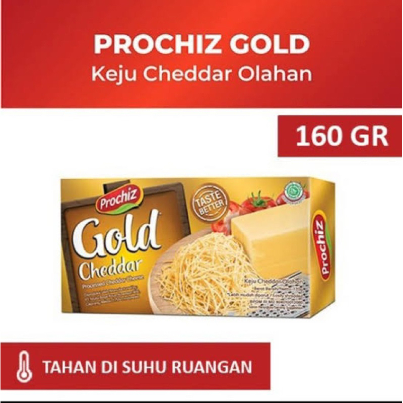 

Prochiz Gold Cheese Keju Cheddar Olahan Keju Slice Keju Balok