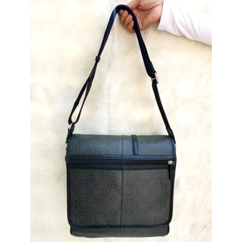 Tas Coach Selempang Pria Pvc Mix Kulit Asli