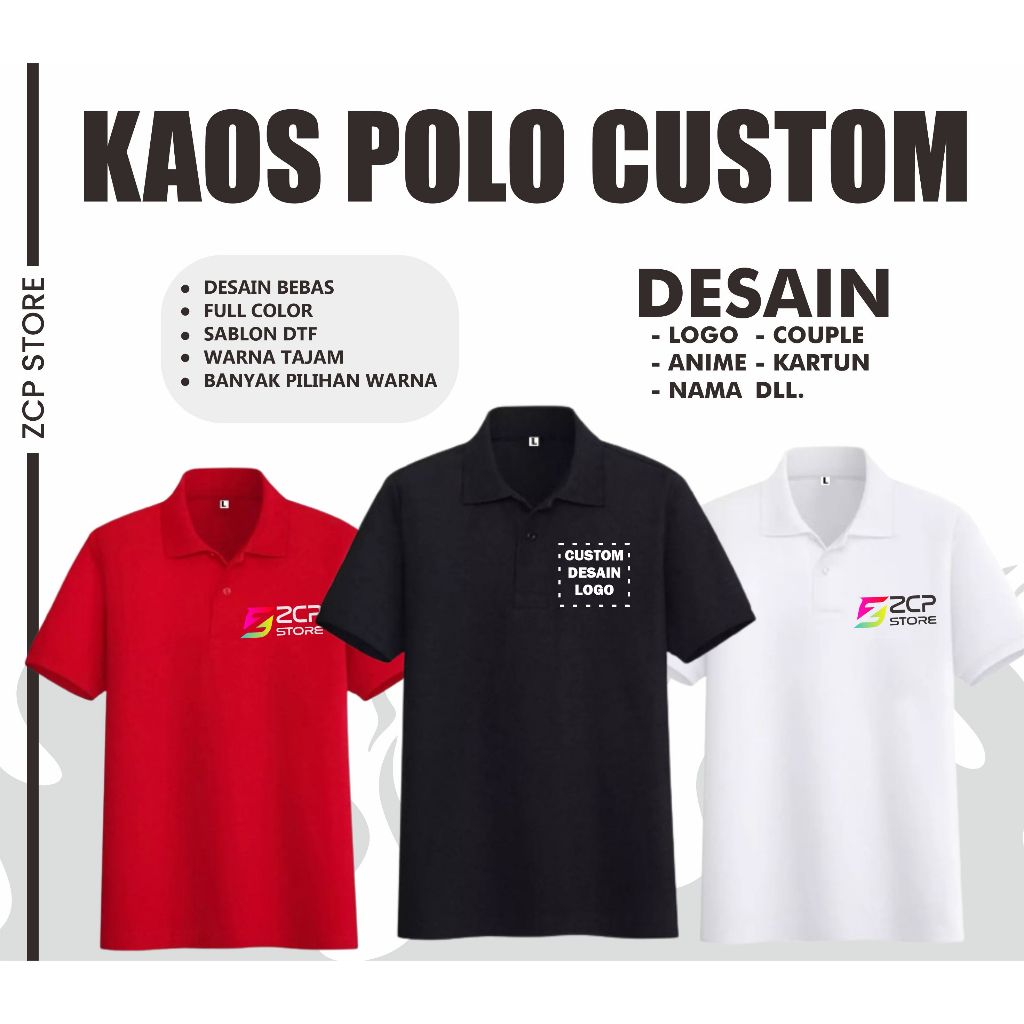 KAOS POLO CUSTOM I POLO SABLON I KAOS KERAH CUSTOM