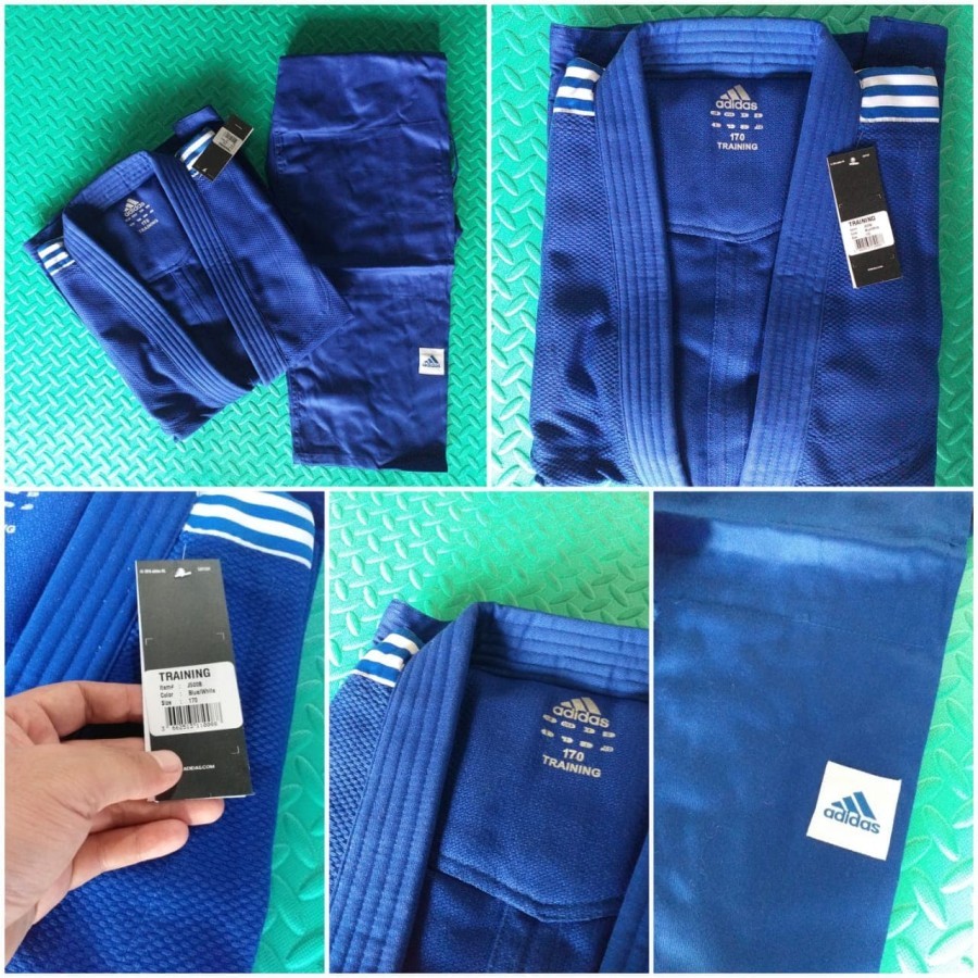 BAJU JUDOGI ADIDAS TRAINING BLUE STRIPE