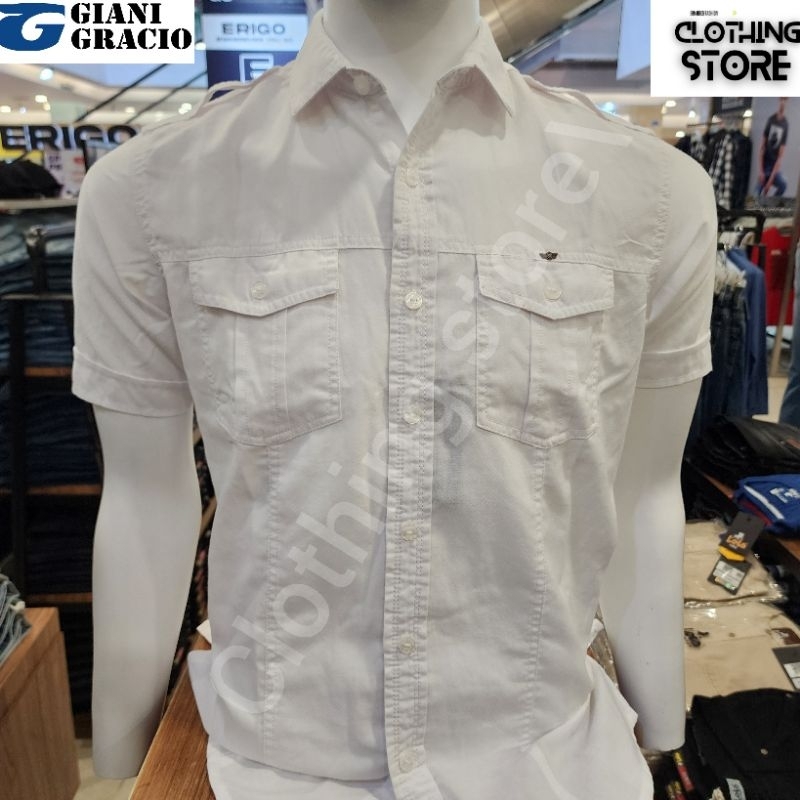 GIANI GRACIO ORIGINAL kemeja pria lengan pendek putih G7190400109