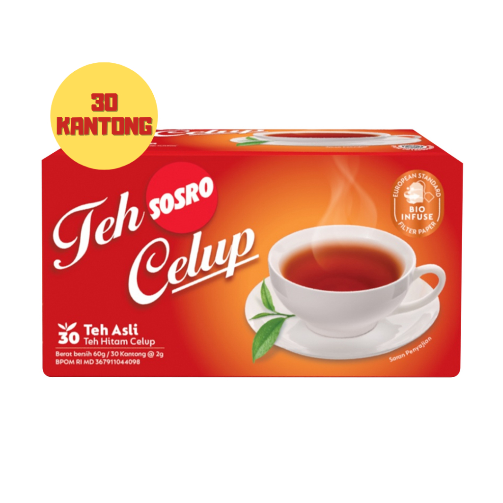 

TEH CELUP SOSRO 2G X ISI 30 KANTONG TEA BAG MINUMAN TEH HITAM 60G TEH SOSRO