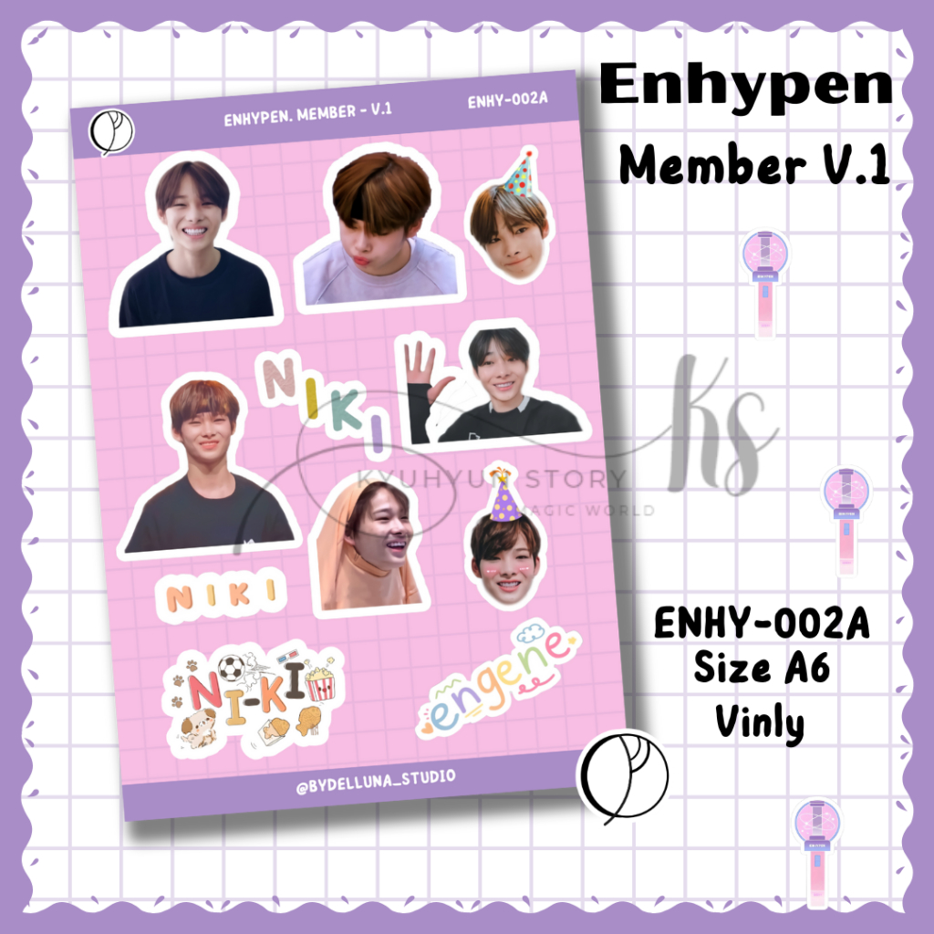 Stiker Kpop Enhypen Niki Member Anime Chibi Lucu Boy Grup Sticker Vinly Deco Aesthetic Jurnal Laptop