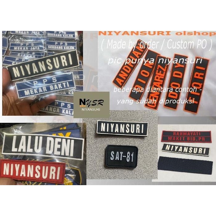 

Custom patch rubber Papan Nama