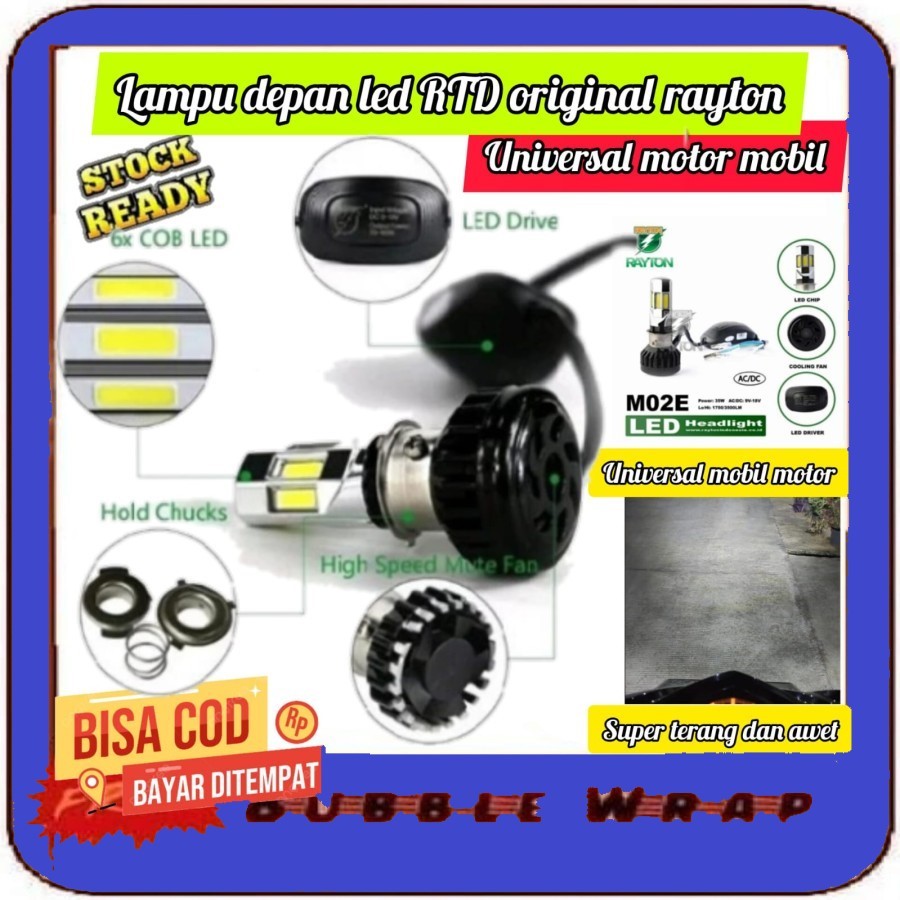 Lampu Utama Headlamp LED 6 SISI motor beat jupiter z vario new scoopy Lampu depan LED RTD Original R