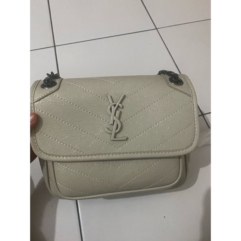 Preloved Tas YSL Niki Mini Broken White