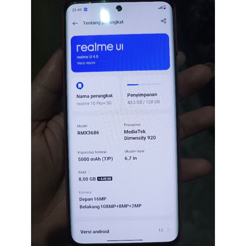 realme 10 pro+ 5g second 8GB/128GB