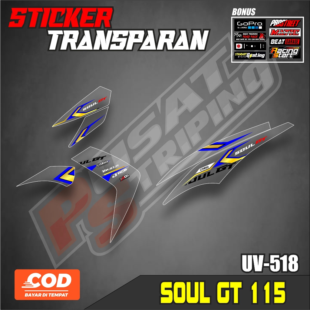 Striping Aksesoris Bodi Motor MIO SOUL GT 115 - Sticker Variasi YAMAHA MIO SOUL GT 115 Desain Racing