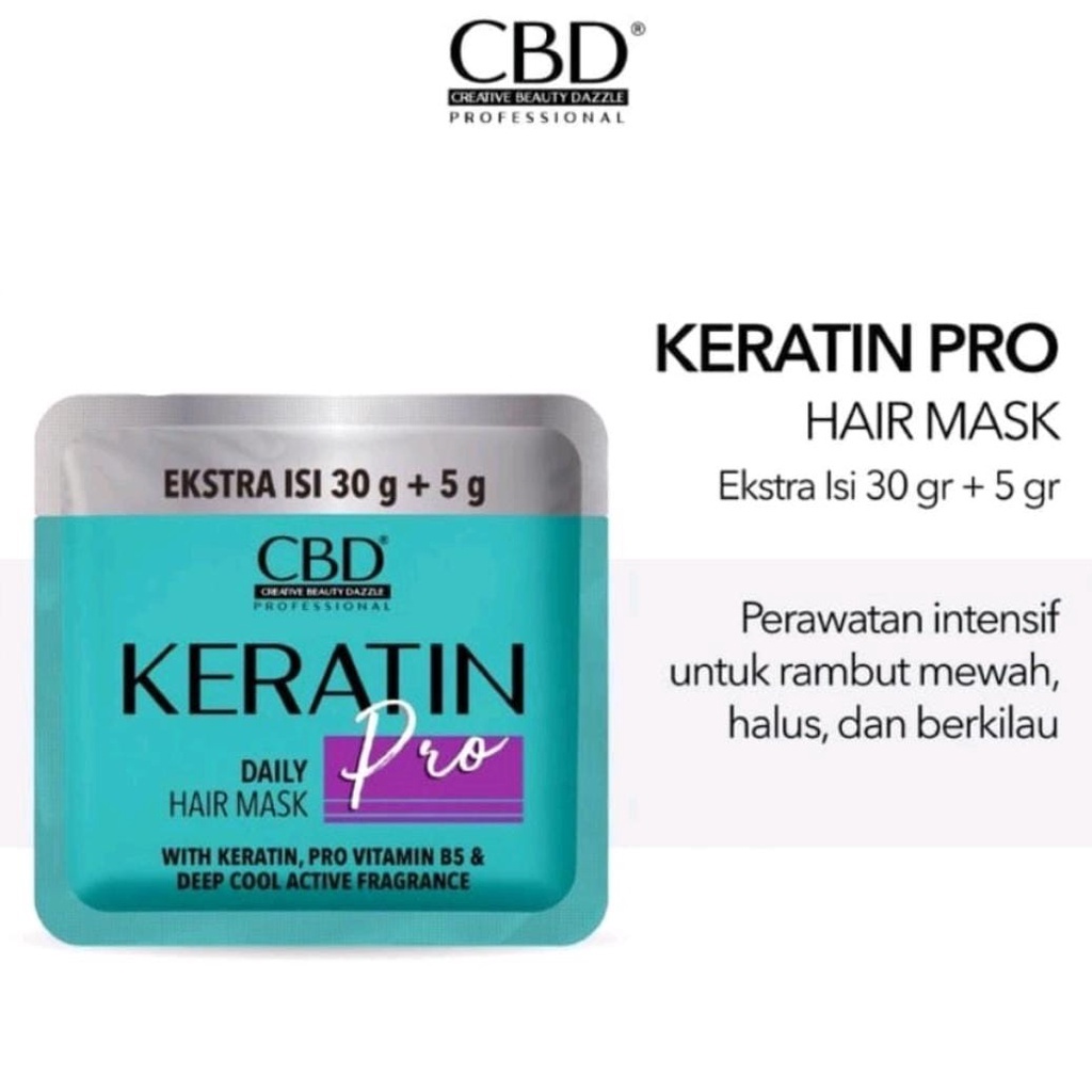 CBD Professional Keratin Pro-Daily Use Hair Mask SACHET 30gr+5gr (Masker Rambut)