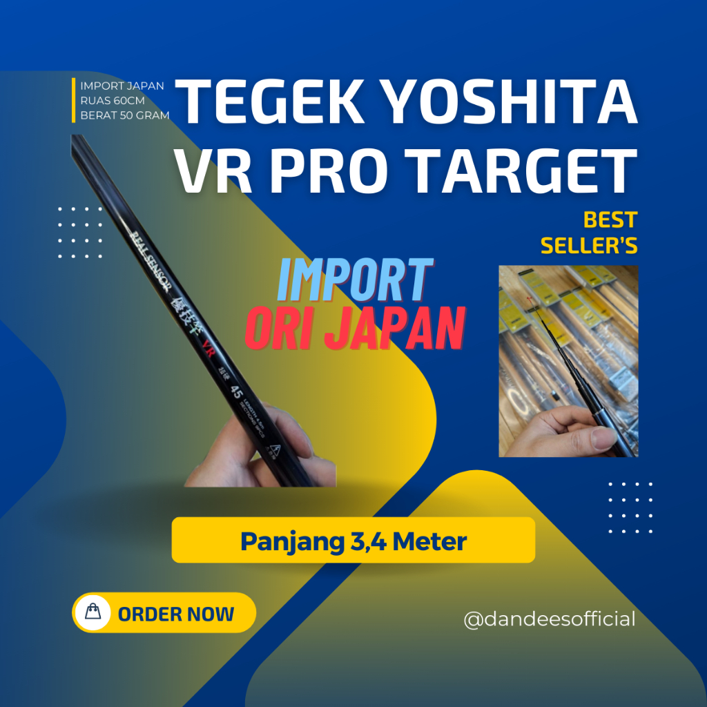 Tegek Joran Pancing Yoshita VR Pro Target Reel Sensor Original Japan Import 340 Super Ringan 99% Car