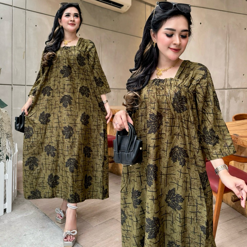LONG DRESS FUJI  AUREL LONGDRES JUMBO FUJI KARET DADA BUMIL MURAH ADEM
