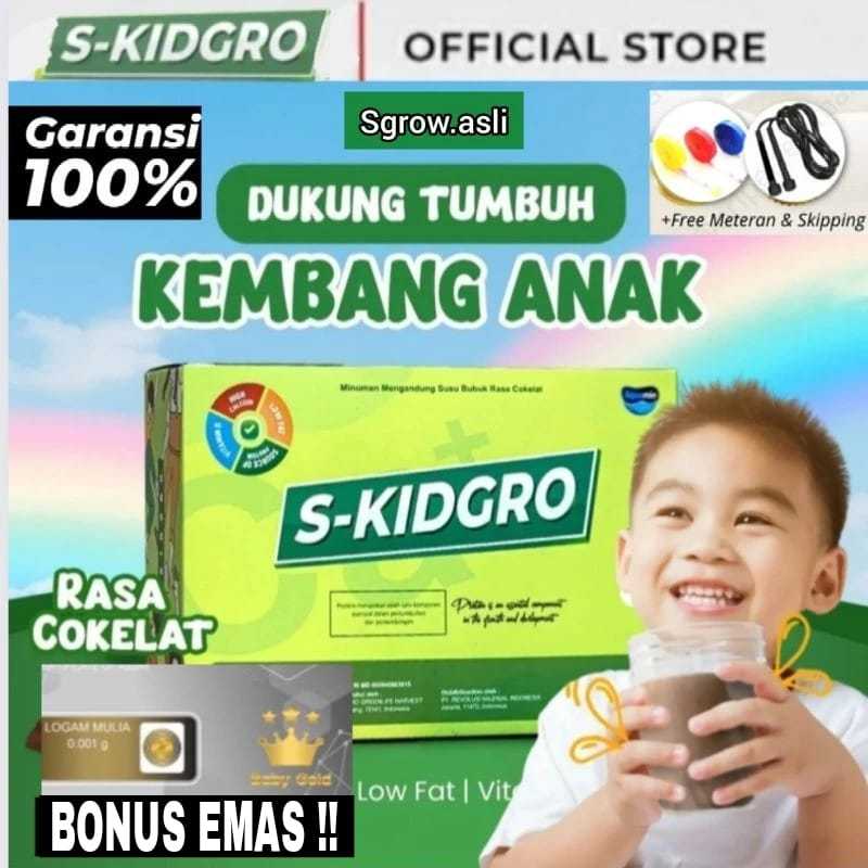 

S-KIDGRO Susu Peninggi Badan Anak dan Remaja Terbaik BPOM Penambah Nafsu Makan Anak Tinggi Kalsium dan Protein Untuk Pertumbuhan Tulang dan gigi Serta Kecerdasan Otak Anak Rasa Coklat Skidgrow Original Suplemen Nutrisi Multivitamin
