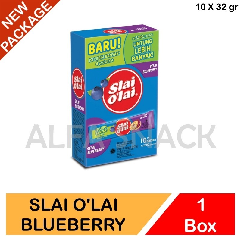 

Roma Slai Olai Aneka Rasa Kemasan Box (10 Pcs x 32gram) / Stroberi - Blueberry Bluberi - Nanas