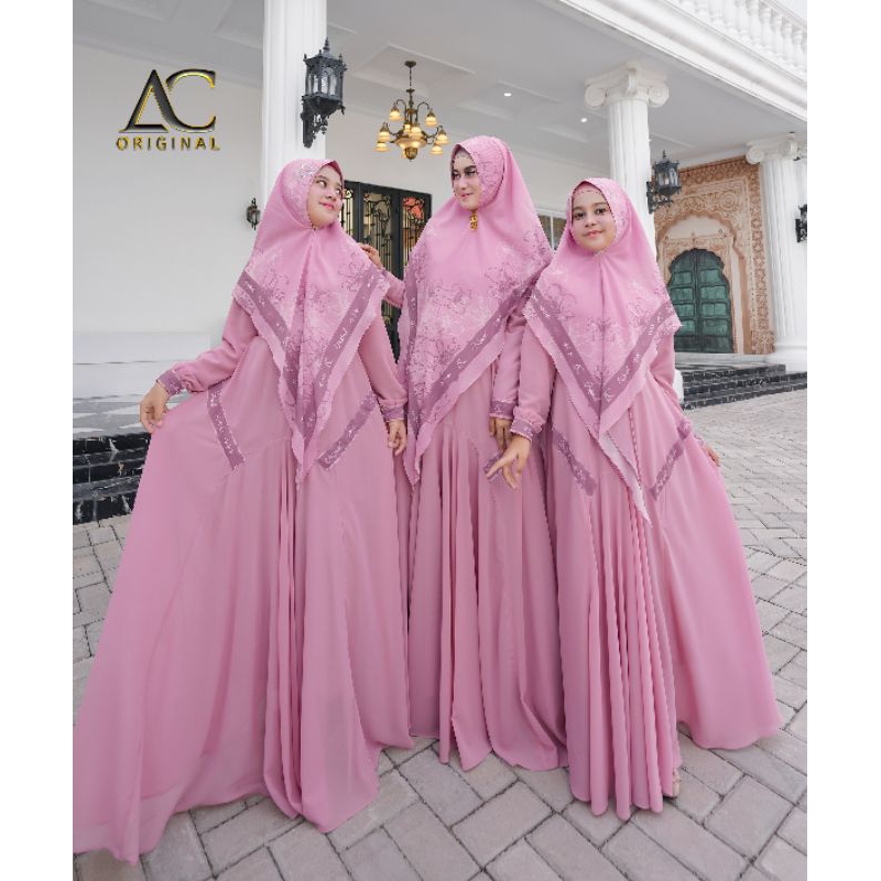 Syari Rania Couple (KHUSUS ANAK) | Gamis AC Original | Gamis Ceruty Babydoll | Gamis Anak | Gamis Co
